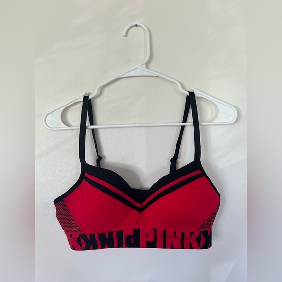 PINK Cool And Comfy Red Bra Medium - Picture 2 of 6